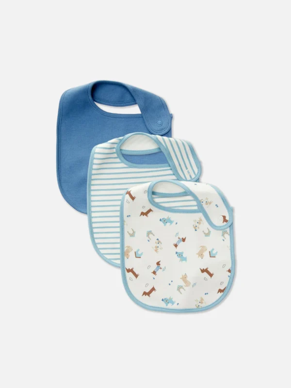 Primark 3-Pack Dribble Proof Bibs Blue Online
