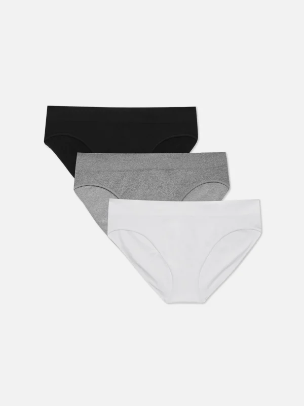 Primark 3-Pack Essential Seamless Mini Briefs Black/White Fashion