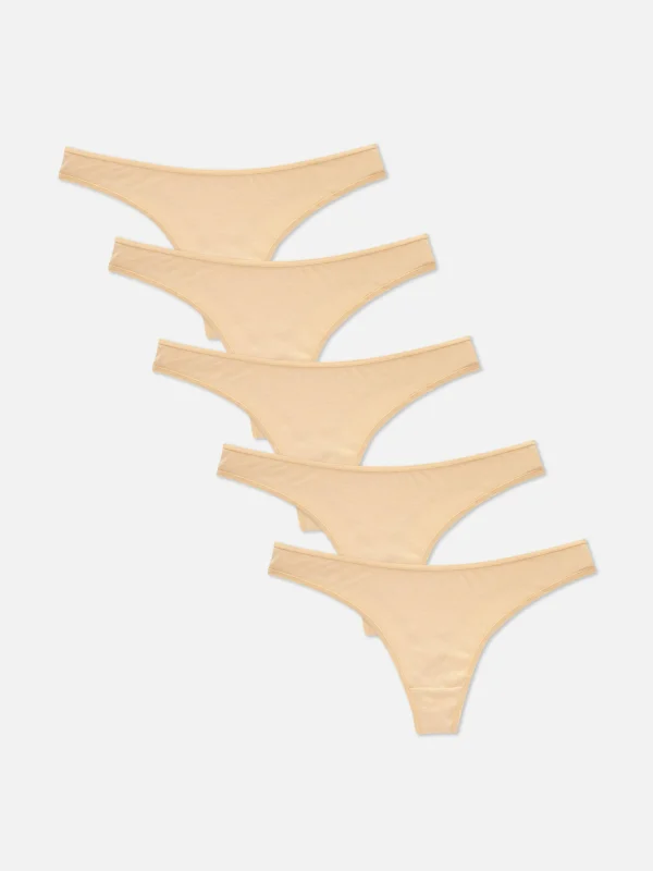 Primark 5-Pack Everyday Thongs Taupe Fashion
