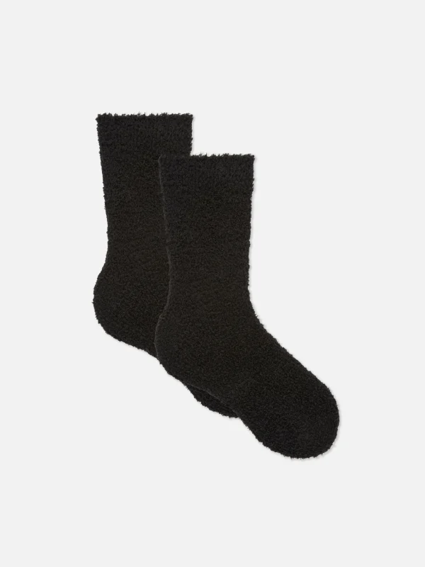 Primark 2-Pack Fluffy Bouclé Socks Black Outlet