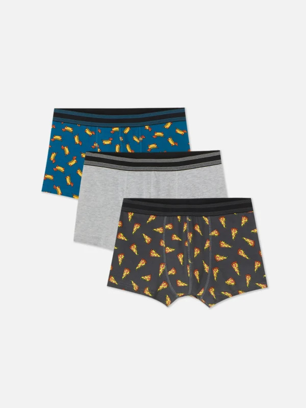 Primark 3-Pack Food Print Boxer Briefs Teal Hot