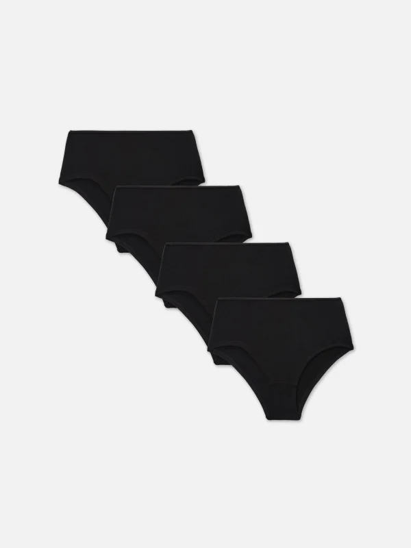 Primark 4-Pack High Waist Full Briefs Black Sale