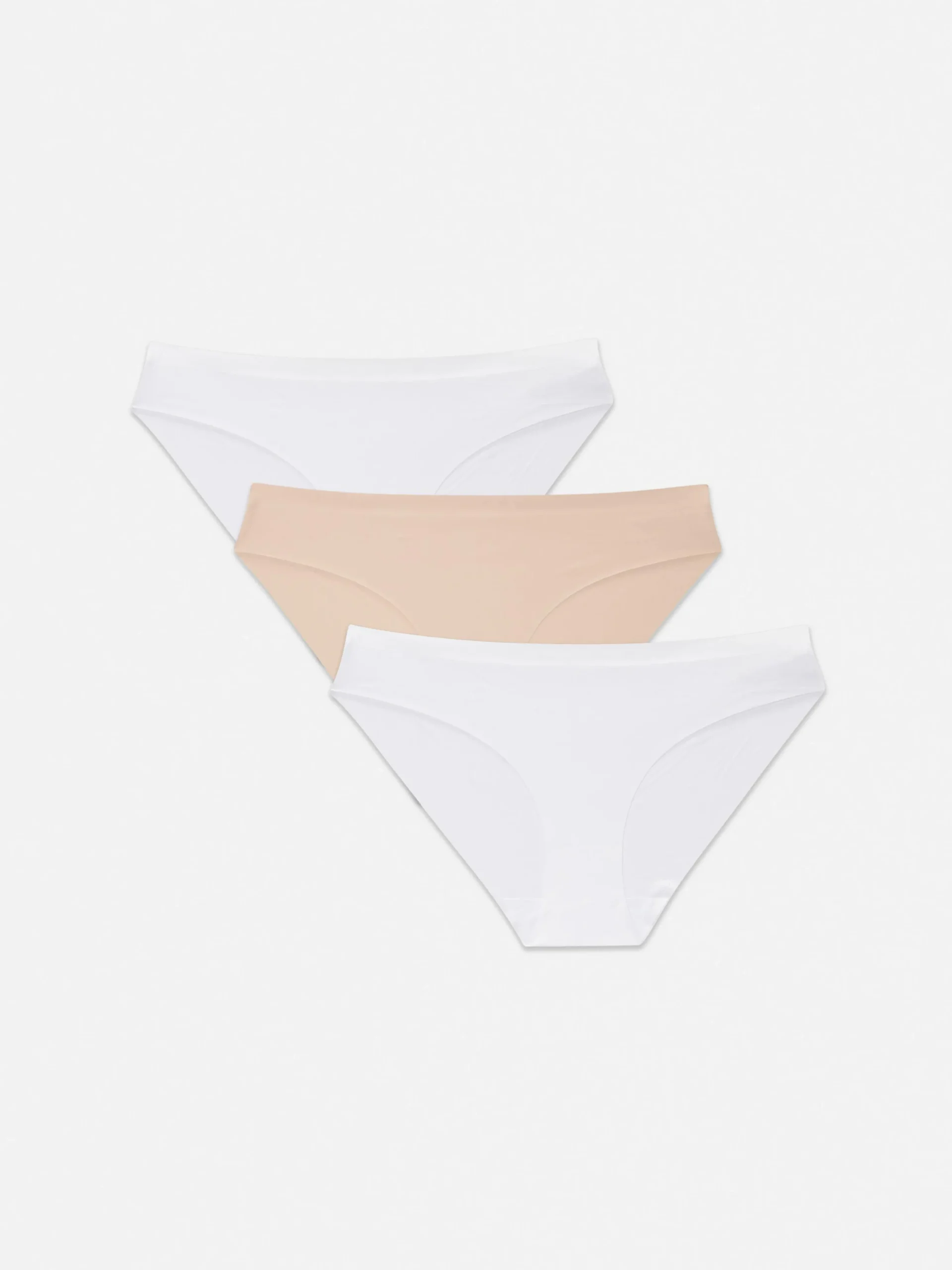 Primark 3-Pack Invisible Mini Briefs White/Taupe Outlet