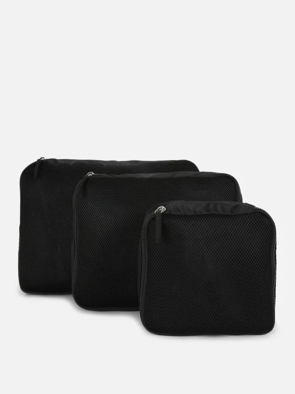 Primark 3-Pack Mesh Packing Cubes Black Shop