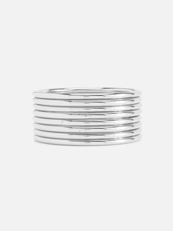 Primark 8-Pack Metallic Bangles White Hot