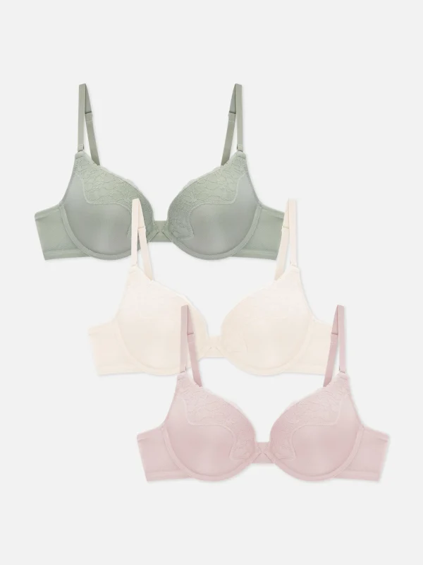 Primark 3-Pack Microfibre Push Up Bras Light Green Store