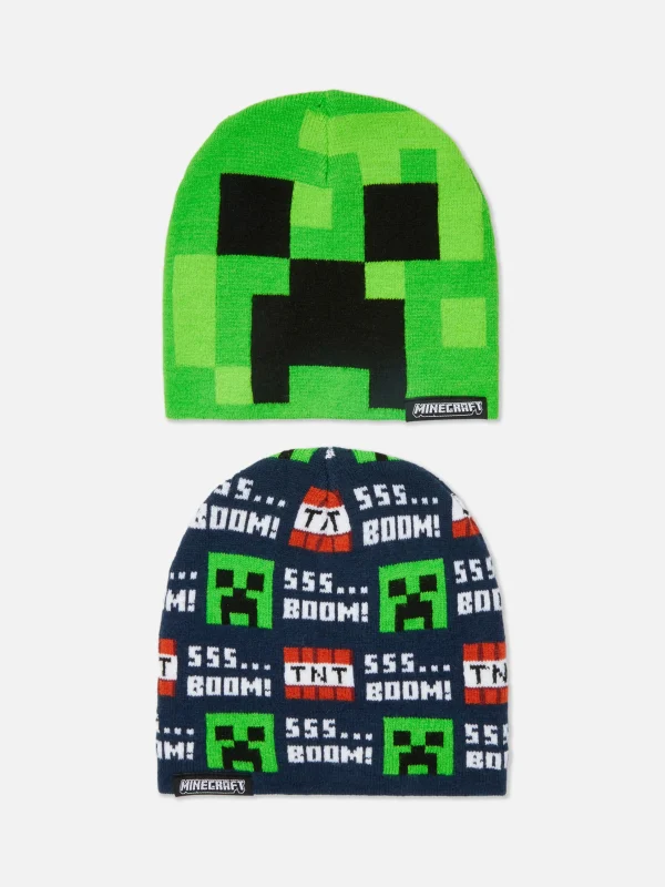 Primark 2-Pack Minecraft Beanie Hats Multi Flash Sale