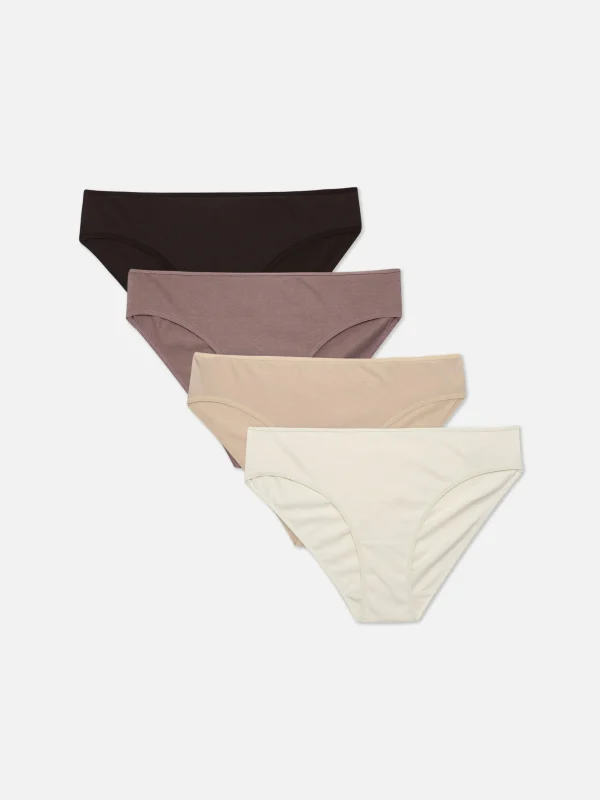 Primark 4-Pack Multi Bikini Briefs Natural New