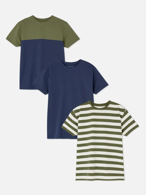 Primark 3-Pack Multi Print T-Shirts Navy Shop