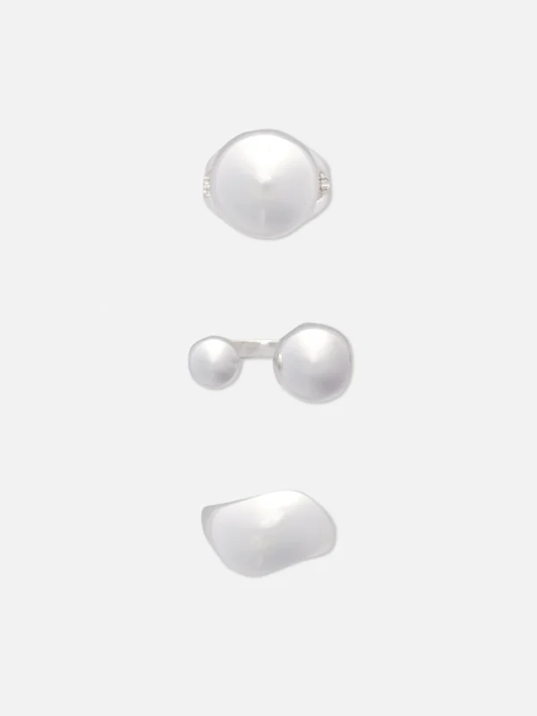Primark 3-Pack Orb Rings White Store