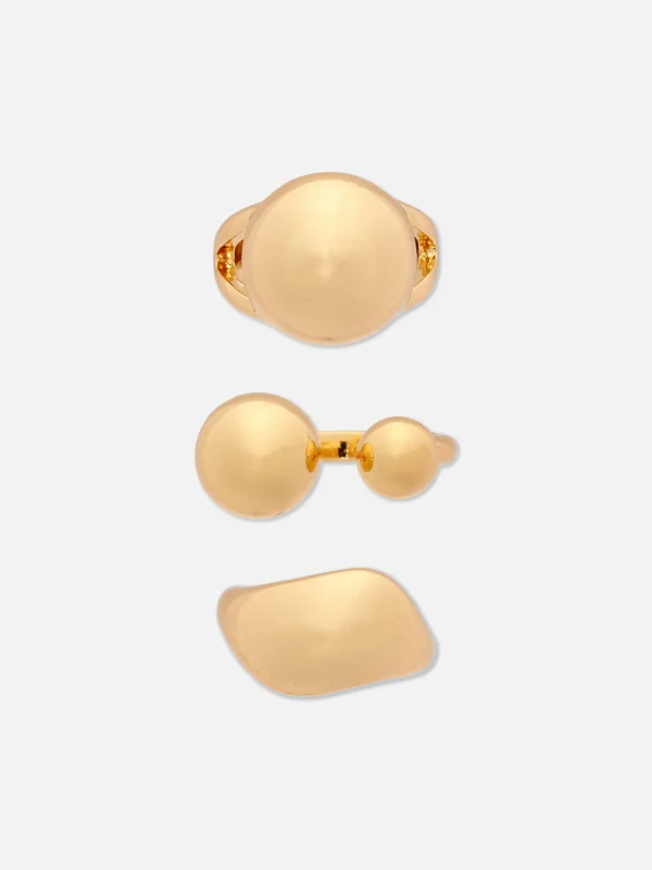 Primark 3-Pack Orb Rings Yellow Clearance
