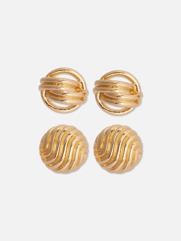 Primark 2-Pack Rita Ora Sculptural Chunky Studs Yellow Store