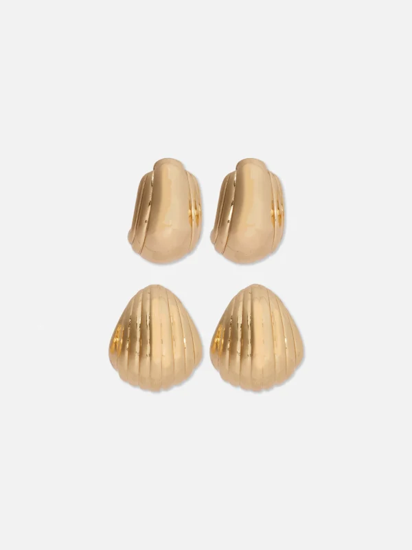 Primark 2-Pack Rita Ora Shell Hoop Earrings Yellow Store