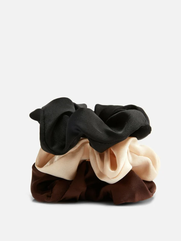 Primark 3-Pack Satin Scrunchies Brown Discount