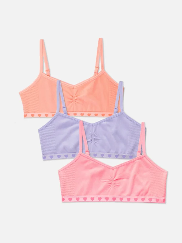 Primark 3-Pack Seamless Heart Cropped Tops Multi Store