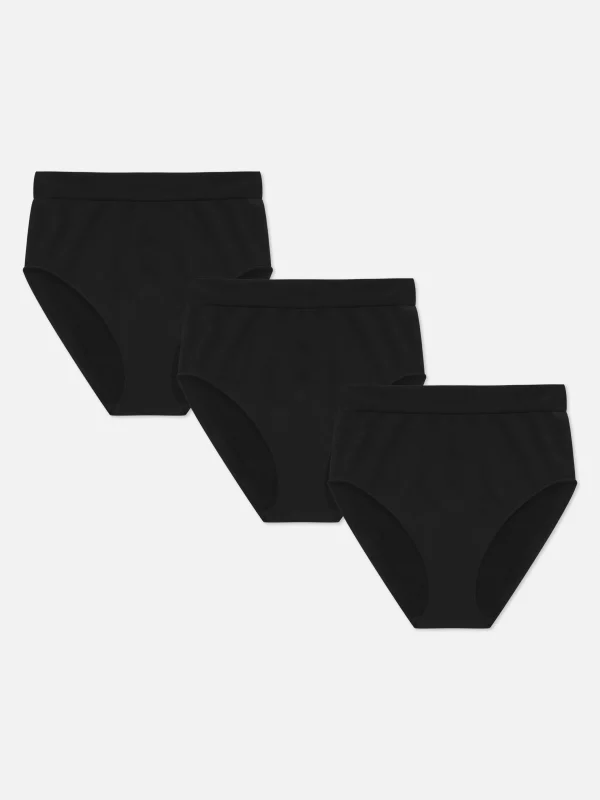 Primark 3-Pack Seamless High Waist Full Briefs Black Cheap