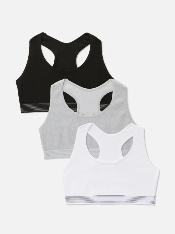 Primark 3-Pack Seamless Racerback Crop Tops Multi Discount