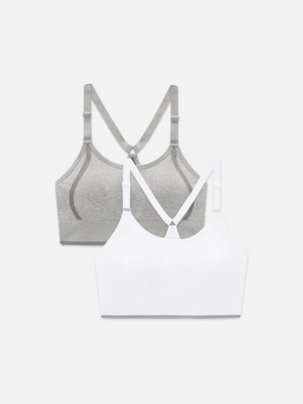 Primark 2-Pack Seamless Racerback Sports Bras White Best Sale