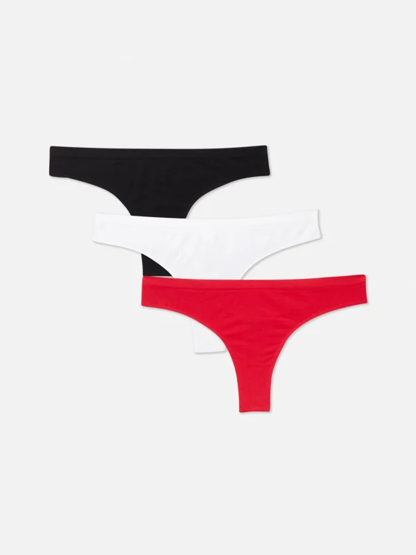 Primark 3-Pack Seamless Thongs Red Shop