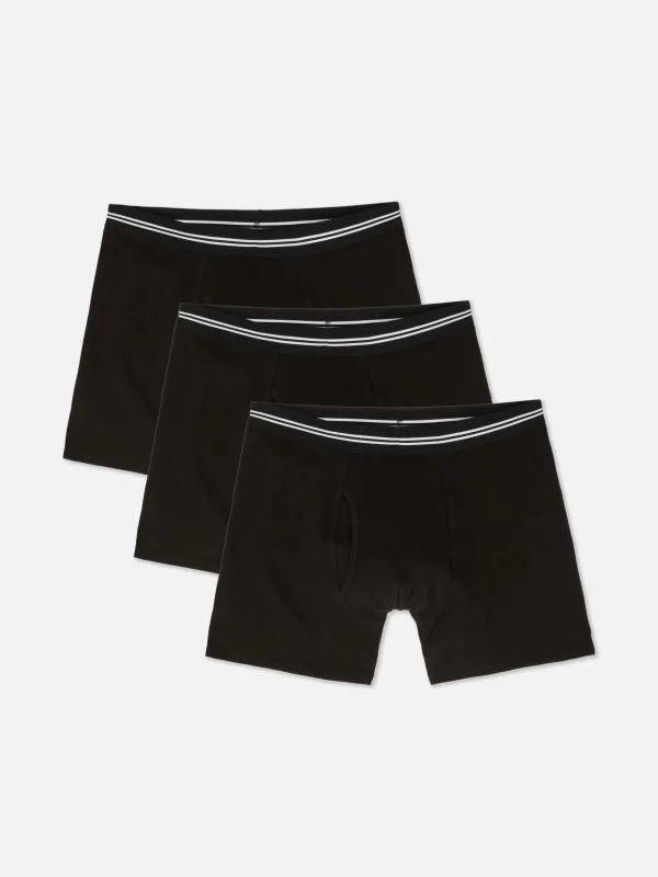 Primark 3-Pack Striped Waistband Boxer Briefs Black Cheap