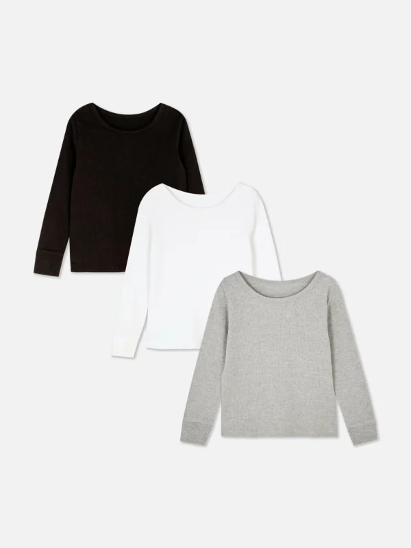 Primark 3-Pack Thermal Long Sleeve Tops Multi Online