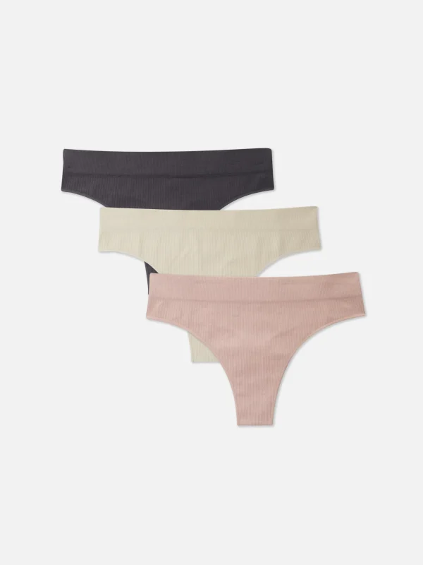 Primark 3-Pack Tonal Seamless Thongs Pink Discount