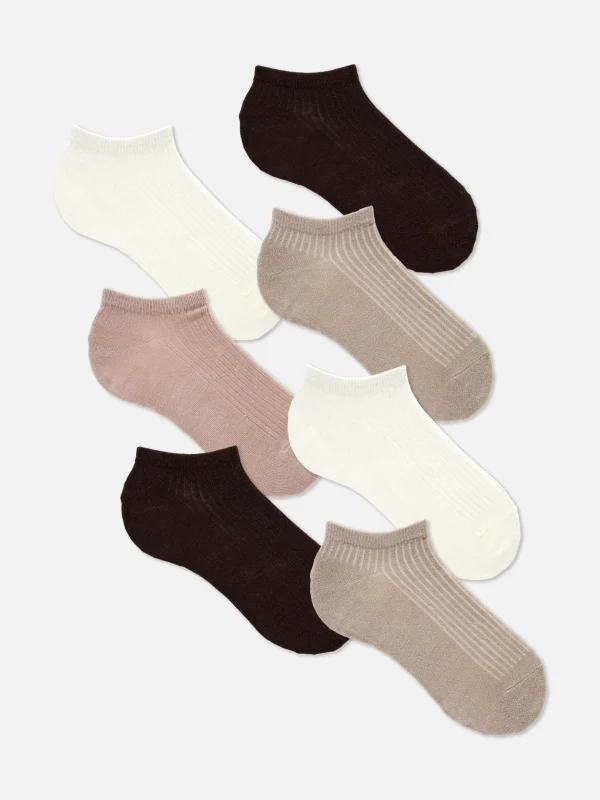 Primark 7-Pack Tonal Sneaker Socks Oatmeal Best Sale