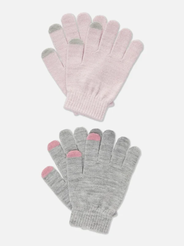 Primark 2-Pack Touchscreen Gloves Multi Online