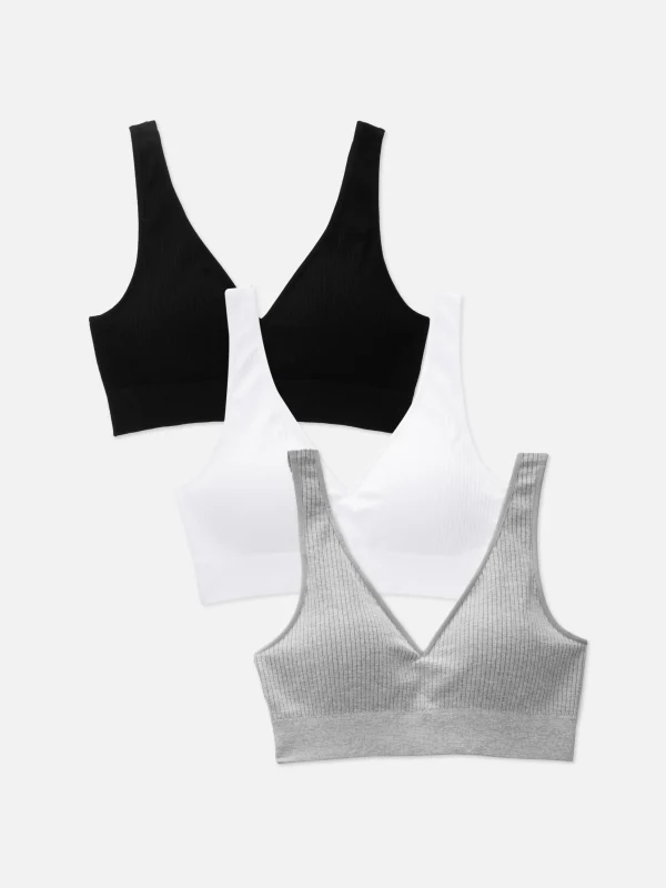 Primark 3-Pack V-Neck Bralettes Black Online