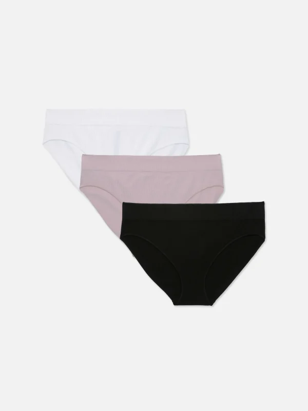 Primark 3-Pack Wide Waist Seamless Mini Briefs Pink Discount