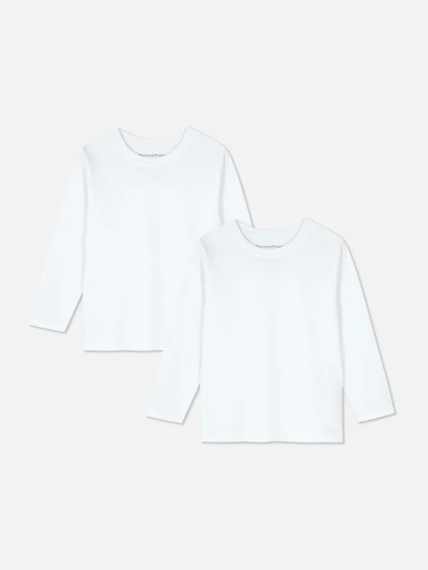Primark 2-Pack Younger Boy Long Sleeve T-Shirts White Shop