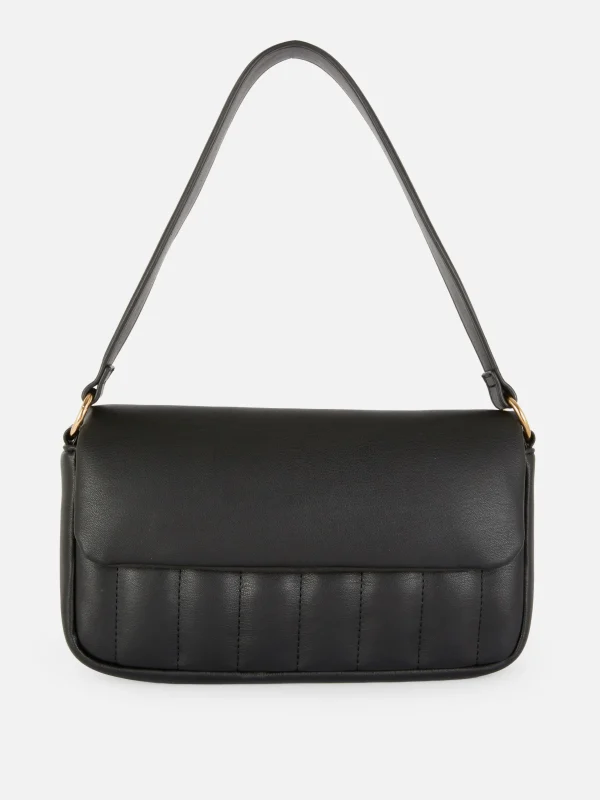Primark Padded Faux Leather Shoulder Bag Black Best