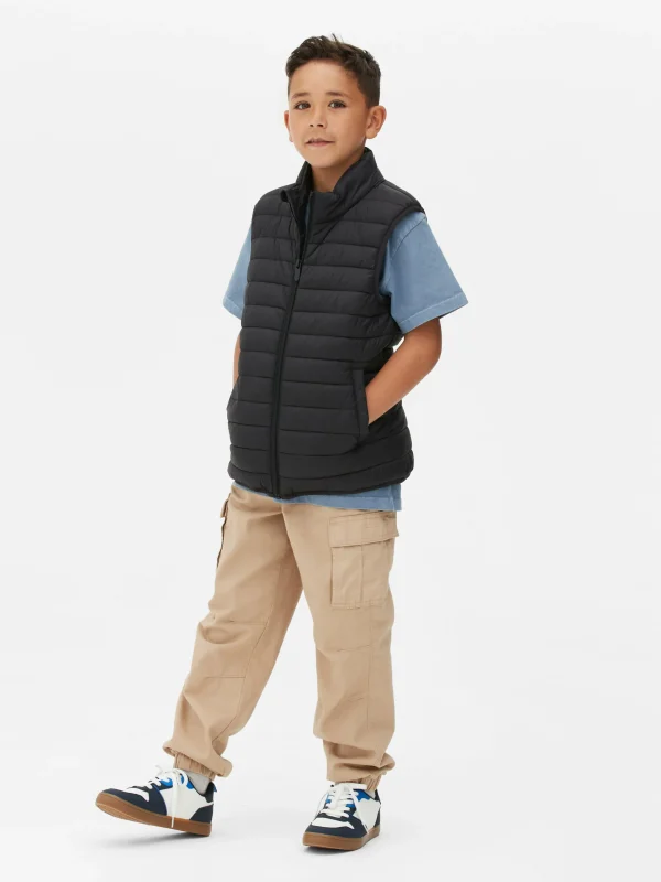Primark Padded Zip Vest Black Outlet