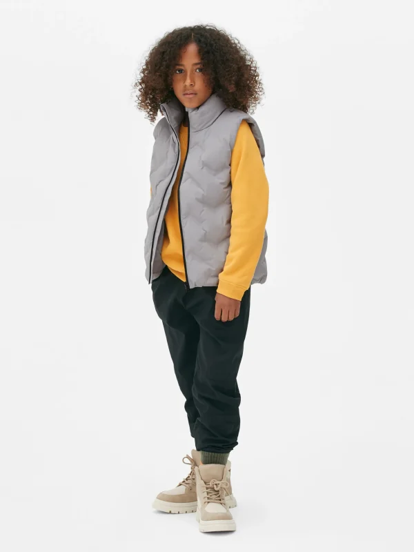 Primark Padded Zip Vest Gray Fashion