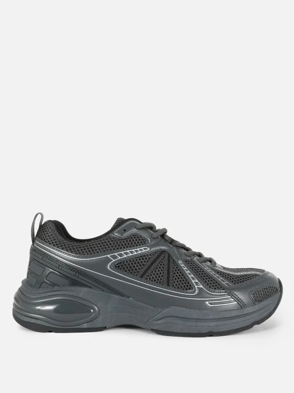 Primark Paneled Low-Top Sports Sneakers Charcoal Clearance