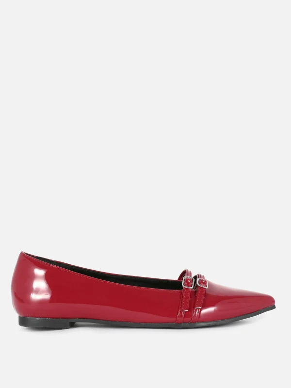 Primark Patent Pointed Toe Ballet Flats Red Hot
