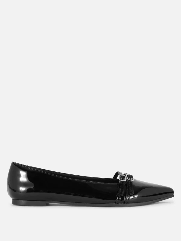 Primark Patent Pointed Toe Ballet Flats Black Best