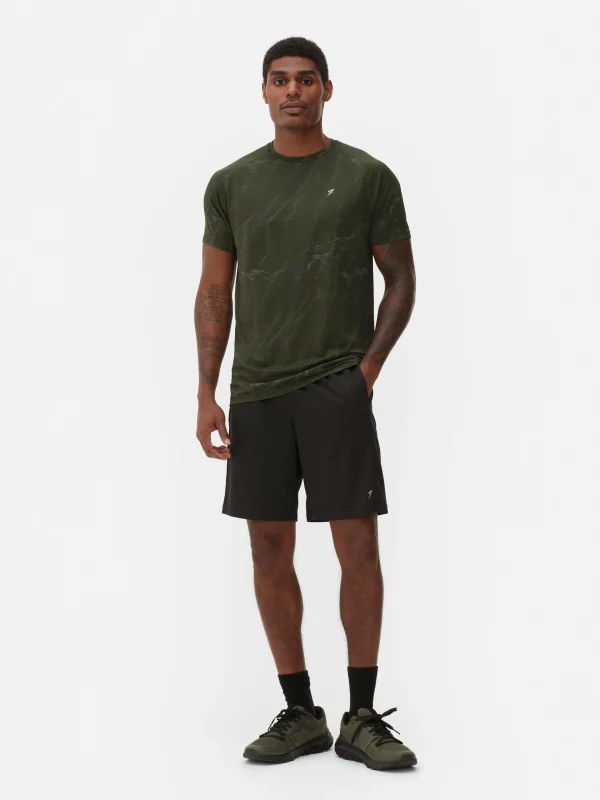Primark Patterned Performance T-Shirt Olive Cheap