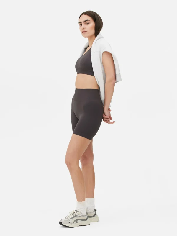 Primark Performance Seamless High Rise Shorts Dark Gray Hot