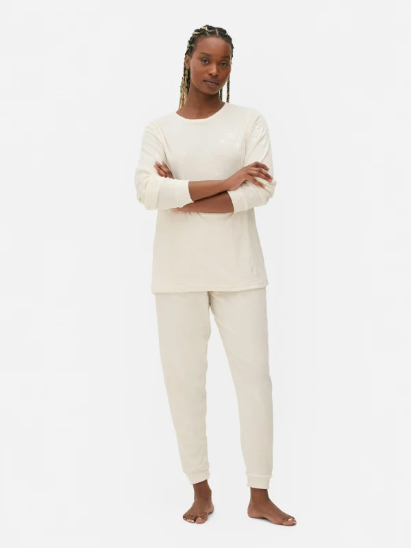 Primark Plush Minky Pajamas Ivory Cheap