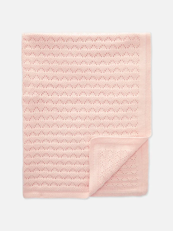 Primark Pointelle Knit Blanket Pink Hot