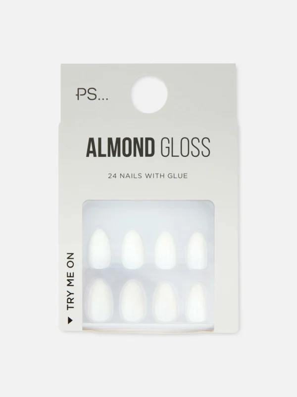 Primark PS Almond Gloss Faux Nails White Outlet