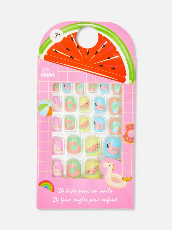 Primark PS Mini Graphic Faux Nails Pink Clearance