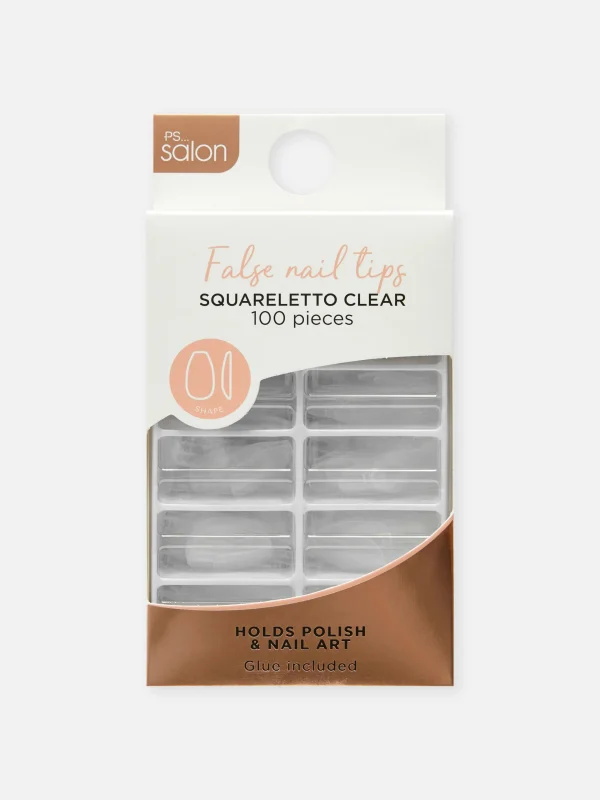 Primark PS… Salon Squareletto False Nail Tips Clear Shop
