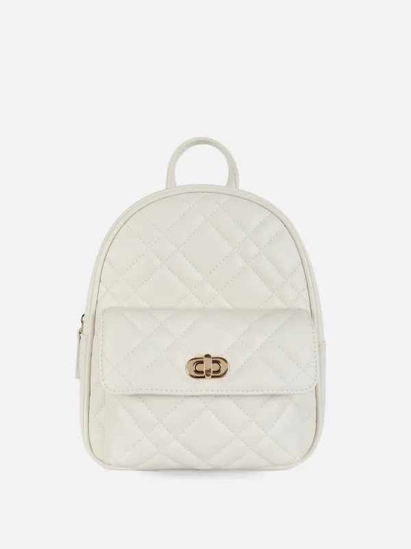 Primark Quilted Mini Backpack White Cheap