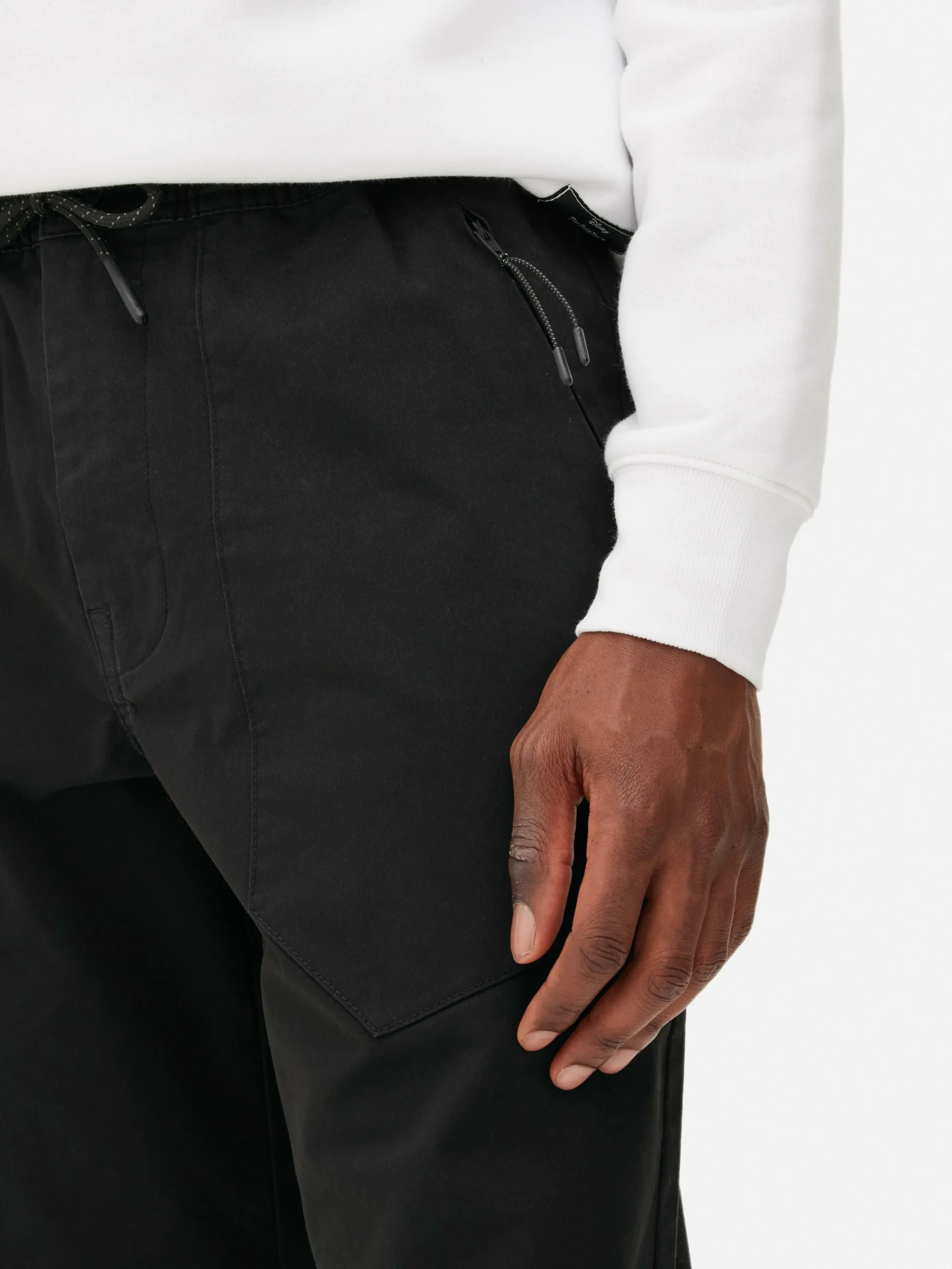 Primark Relaxed Fit Stretch Joggers Black New
