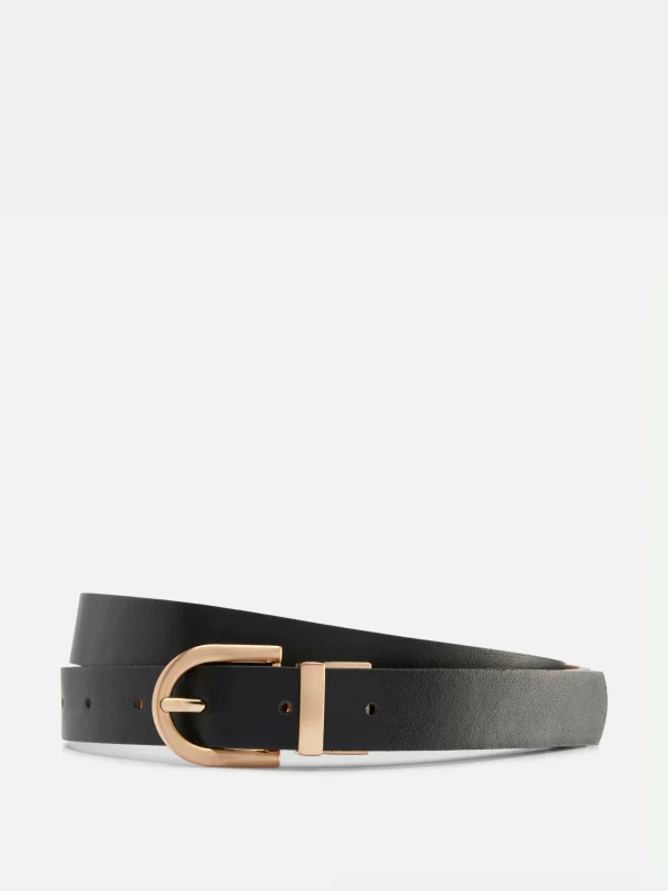 Primark Reversible Faux Leather Belt Black Store