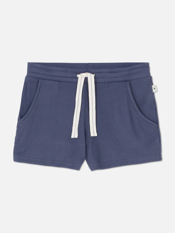 Primark Ribbed Jersey Pajama Shorts Navy Sale