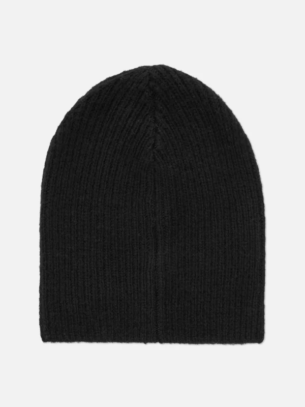 Primark Ribbed Knit Beanie Black Cheap
