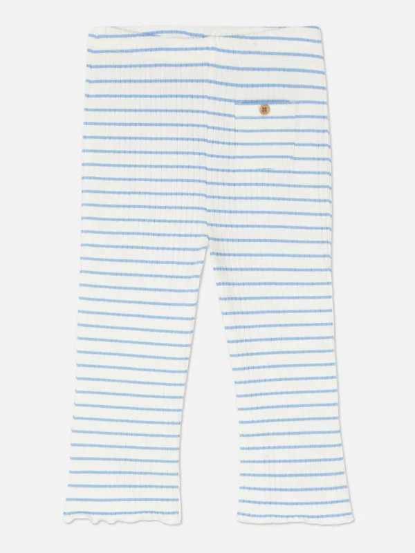 Primark Ribbed Striped Flare Leggings Multi Discount